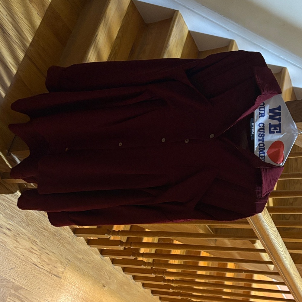 Elegant Long Sleeve Burgundy Dress